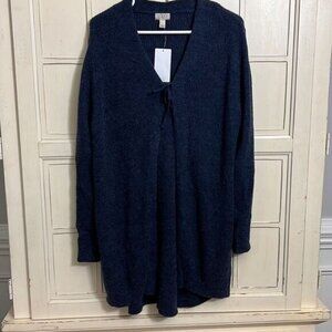 NWT LOGO by Lori Goldstein size XL dark blue cardigan sweater